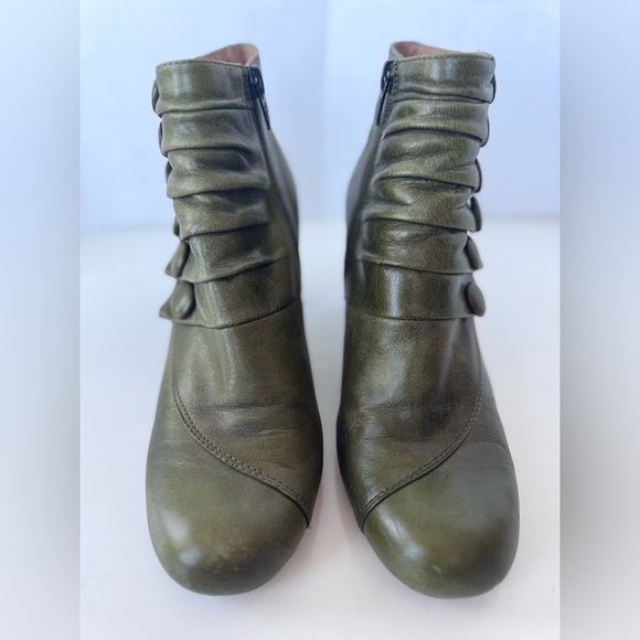 Miz Mooz Alisa Ruched Buttoned Leather Booties Womens Size 36 - Picture 3 of 11